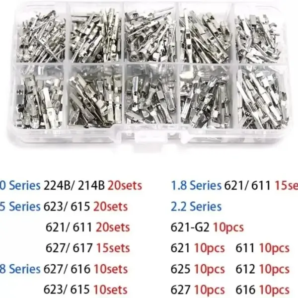 290pcs Automotive Electrical Terminal Kit Flat Plug Spade Connectors for Car Truck and Motorcycle Wiring Repair