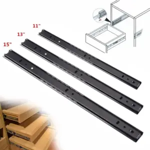 2PCS Smooth Glide Bearing Drawer Slides 10mm Wide Two Way Slide Drawer Rail Full Extension Hardware Accessories Drawer Glides