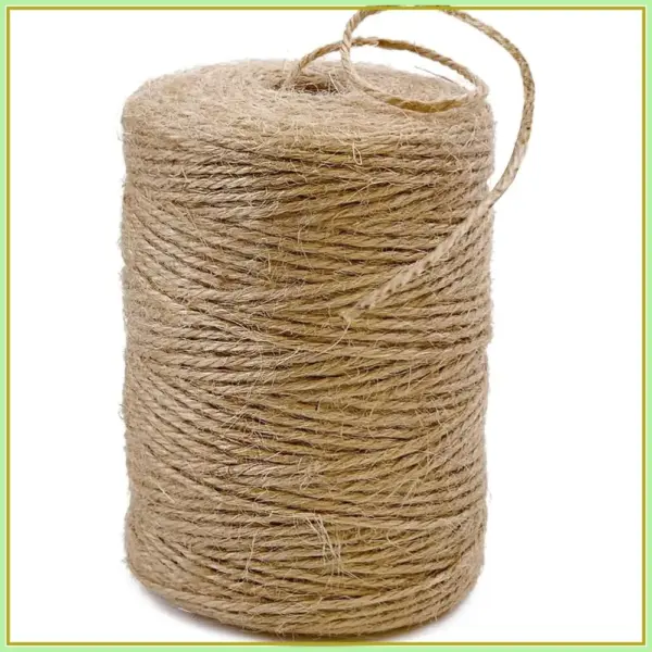 656Ft 3Ply Jute Twine, 2mm Natural Brown Thick Rope for Crafts Gardening Plant Tie Floristry Gift Wrapping Wedding Decor
