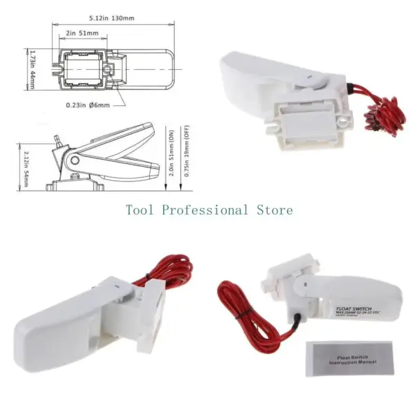 57QF 20A 12-24-32VDC Heavy-Duty Automatic Electric Water Float Switch for Most of the Bilge Pumps Moisture Tight Seals