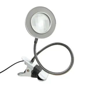 5X Magnification LED Magnifying Glass Lamp Adjustable Levels Flexible Clip on Desk Lamp Eye Protection Non-slip