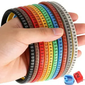 500-2000pcs Cable Marker Wire Label Mark Number Wire 0 To 9 Colored Insulation PVC Cable Label Wire Marker Labels Cable Sleeves