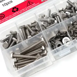 255pcs stainless steel bolts, bolts, nuts, M4 stainless steel bolt, nut and washer combination set
