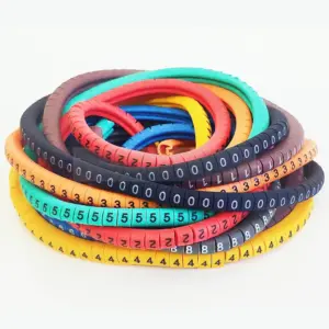 Cable Marker Wire Label EC-0 EC-1 500pcs Mark Number Wire 0 to 9 Colored 2.5 sqmm insulation PVC Cable Label Cable Sleeves
