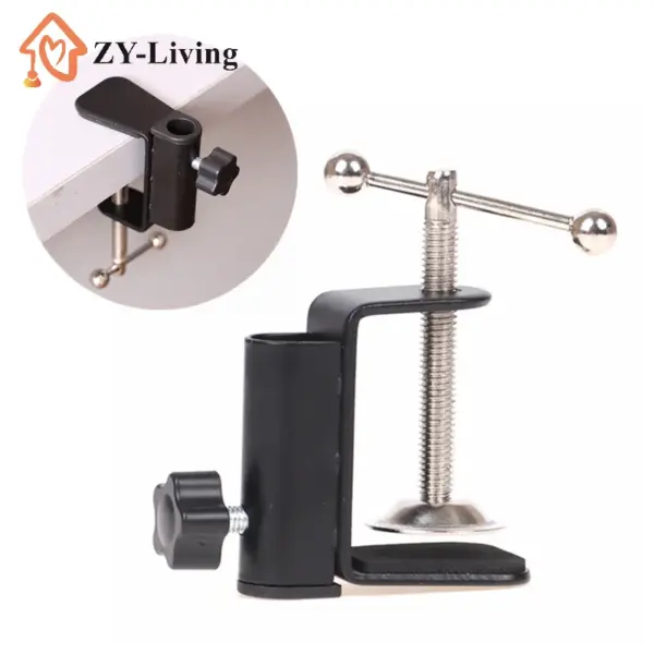 Aluminum Alloy Cantilever Desktop Magnifier Bracket Clamp Holder Metal LED Desk Lamp Clip Fittings Base Hose for Mic Stand Tool