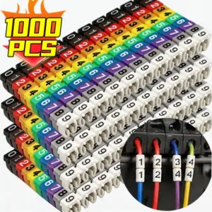 Colourful Cable Markers Wire Label C-Type 0 To 9 Number Tube Tag Label Wire Marker Labels Insulation PVC Decor Sleeve EC-0 EC-1