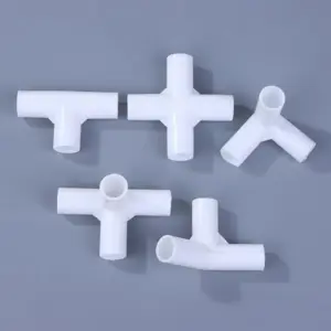 10PCS 12mm Plastic White Pipe Connector DIY Shelf Tent Fixed Joint Fitting Tee Four Way Straight Elbow Wardrobe Hook Joint