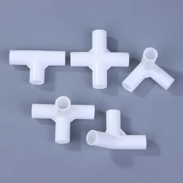 10PCS 12mm Plastic White Pipe Connector DIY Shelf Tent Fixed Joint Fitting Tee Four Way Straight Elbow Wardrobe Hook Joint
