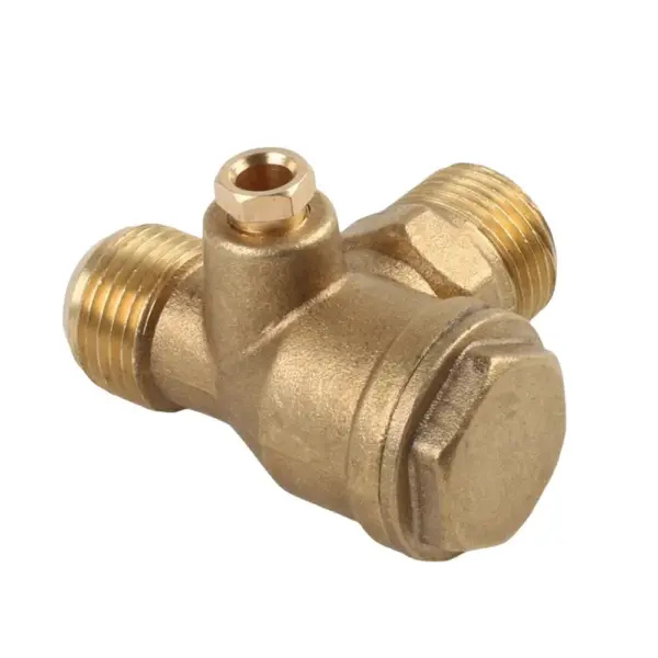 Brand New High Quality Check Valve Air Compressor 3-Port Air Tools Brass Home Male Threaded One-way Replacement 1pcs Connector