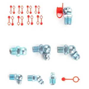AT44-140Pcs/Set Bend Grease Nipple Straight Grease Fitting Accessories For Grease Fittings Caps Hydraulic Zerk Grease Durable