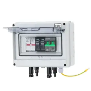 AAAF MCB 32A Fuse With Lightning Protection IP65 Waterproof DC 600V Solar Photovoltaic PV Combiner Box 1 In 1 Out SPD