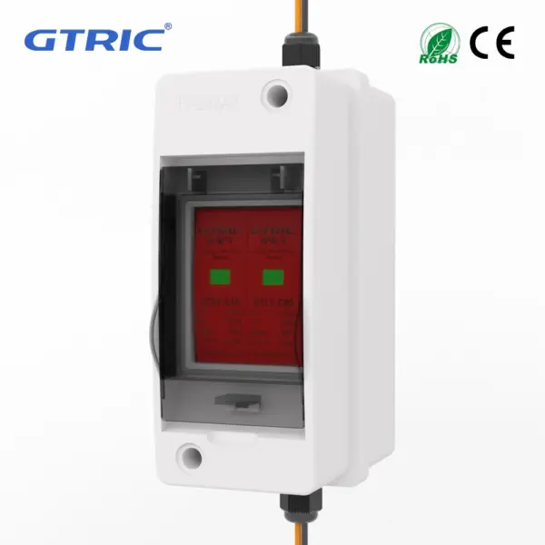 GTRIC IP65 Waterproof Distribution Box 2 Way  ABS Plastic Electrical Enclosure With AC SPD 2P 40/60KA 220/385V HT Junction Box