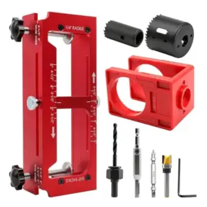Door Hinge Jig and Door Lock Installation Kit, Aluminum Alloy Router Template for Hinge Mortising from 2.5" to 5" and Types of