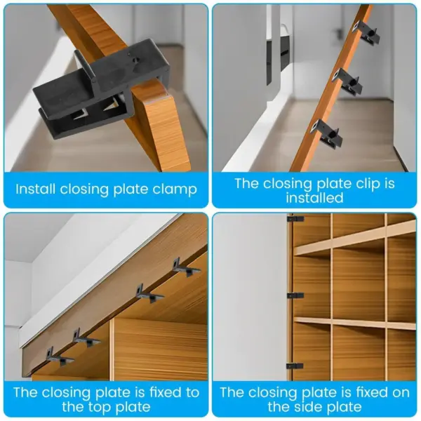 Wardrobe Cabinet Board Clip 4 Piece Beveled Fixture 15-20mm Woodworking Closing Fixing Clip For Home Office Closet Doors Cabinet