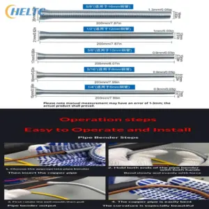 5Pcs Outside Style Spring Copper Tube Benders Manual Internal Folding Bending Line Pipe For 1/4 1/2 3/8 5/8 5/16 Inch Pipes