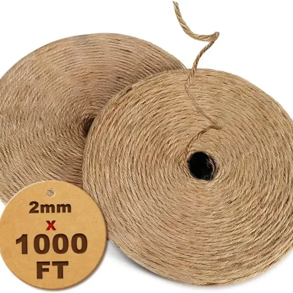 1000ft Natural Jute Twine For Crafts, Gardening, Gift Wrapping, Wedding Décor & Macrame - 2mm x 1000ft