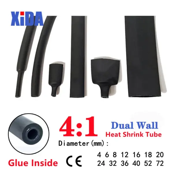 1Meter/Lot 4:1 Ratio Heat Shrink Tube With Glue Dual Wall Adhesive Tubing Heat Shrinkable Tubing Sleeve Wrap Wire Cable Kit Kits