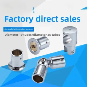 Bathroom Glass Connector 304 Stainless Steel Round Pipe Clamp Fixture, Shower Room Fittings Round Pipe Flange Seat
