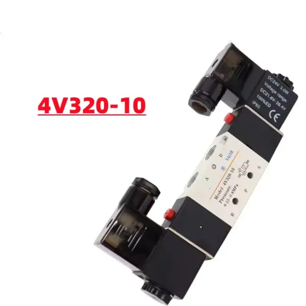 4V220-08 4V320-08 4V320-10 Pneumatic Solenoid Valve AC 220V,5 way 2 position double coil air solenoid valve for Gas