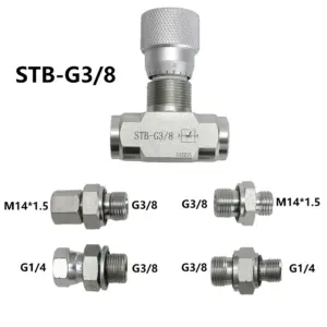 1pc Hydraulic Flow Control Valve 3/8" L08 STB-G3/8 Bidirectional Throttle Valve With Connector For Mini Excavator