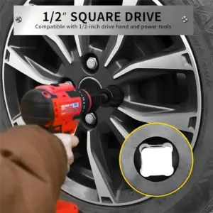 B23B Lug Nut Removal Tool 1/2 Inch Swivel Socket Andbolt Extractor Set Metric 17-22Mm Wheel Lock Removal Kit