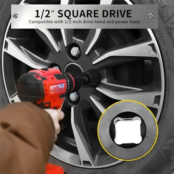 B23B Lug Nut Removal Tool 1/2 Inch Swivel Socket Andbolt Extractor Set Metric 17-22Mm Wheel Lock Removal Kit