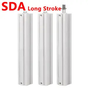 SDA32/40/50/63mm Bore 110 120 125 130 140 150mm Air Pneumatic Cylinder Lang Stroke Double Acting Compact Piston