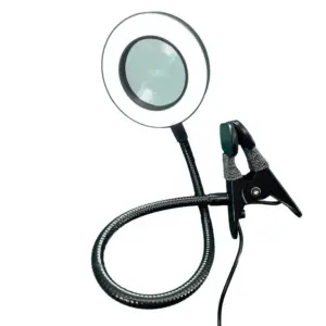 5X Magnification LED Magnifying Glass Lamp Flexible Non-slip Loupe Magnifier Table Light Adjustable Levels 3-color Light