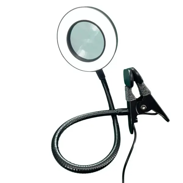 5X Magnification LED Magnifying Glass Lamp Flexible Non-slip Loupe Magnifier Table Light Adjustable Levels 3-color Light