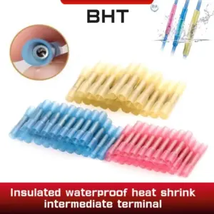 100PCS Waterproof Heat Shrink Wire , Automotive Electrical Connector Terminals Kit Butt Splices Connector 22-10AWG