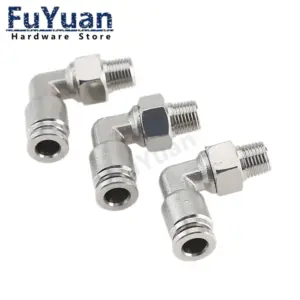 M5 M6 1/8" 1/4" 3/8" 1/2" BSPT Male Elbow Pneumatic 304 Stainless Steel Push In Quick Connector Release Air Fitting Plumbing