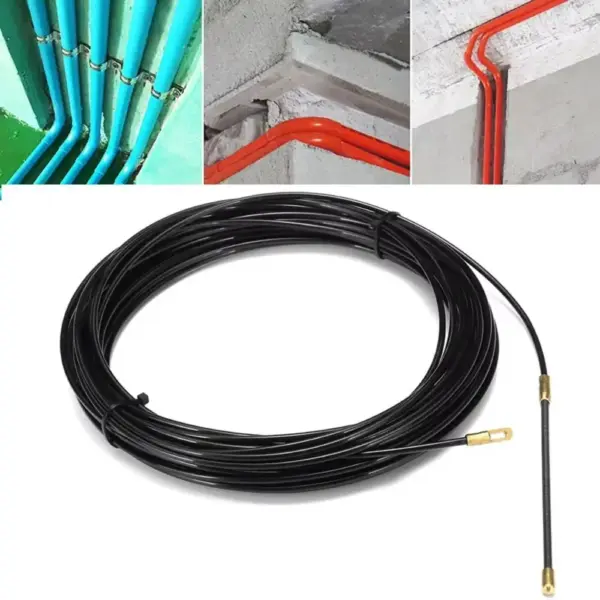 Guide Spring Cable Wire Puller Durable Anti-Corrosion Fish Tape Reel Ergonomic Handle Data Cabling Pull Wire Retracting
