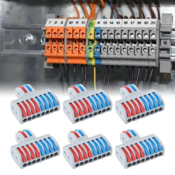 8 Way Butt Connectors Splicing Wire Connector Flame Retardant Nylon 10mm Stripping for Home Appliance for Hard Soft Wires
