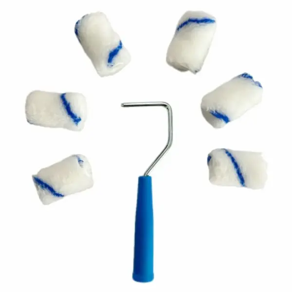 High-Density Fabric Paint Rollers Set 2Inch Lint-Free Paint Roller Tray Smooth Finish Mini Paint Roller Painting Walls