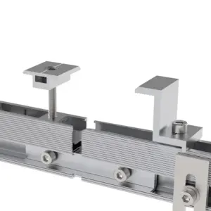 4 Pack Aluminum Rail Connectors for Solar Panels Adjustable Roof Tile Mounting for Commercial and Residential Use
