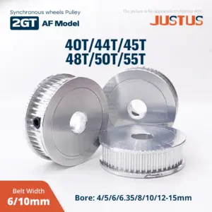 2GT-40T 44T 45T 48T 50T 55T Timing Pulley Bore 4mm 5mm 6mm-15mm Part For GT2 Width 6/10mm Timing Belt 3D Printer CNC Parts