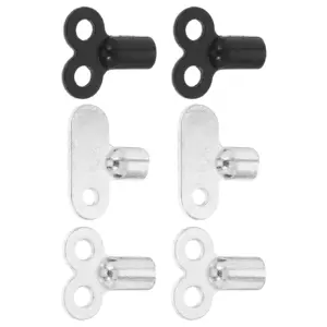 6Pcs Zinc Alloy Radiator Bleed Key Set Universal Square Vent Exhaust Valve Tool for Heating Systems Hvac Maintenance Bleeding