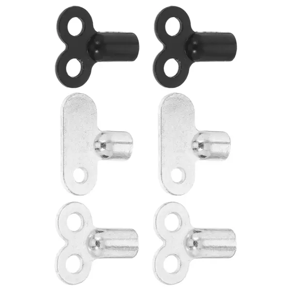 6Pcs Zinc Alloy Radiator Bleed Key Set Universal Square Vent Exhaust Valve Tool for Heating Systems Hvac Maintenance Bleeding