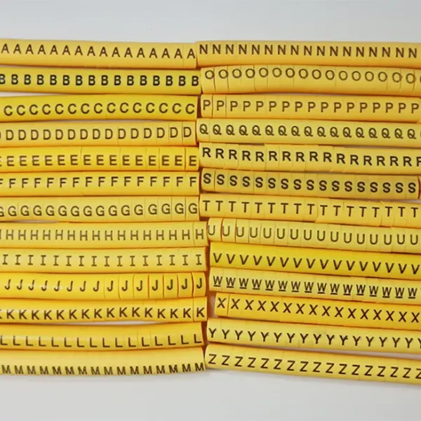 16mm2 EC-3 cable marker 0-9  different number colorful mixed A-Z 26 letters cable markers wire mark cable label in cable sleeves