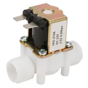 1/2 Solenoid Valve 12V G1/2" NC Plastic Electrical Inlet Solenoid Water Valve for Water Dispense Water Valve N/C Solenoid Valve