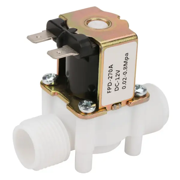 1/2 Solenoid Valve 12V G1/2" NC Plastic Electrical Inlet Solenoid Water Valve for Water Dispense Water Valve N/C Solenoid Valve