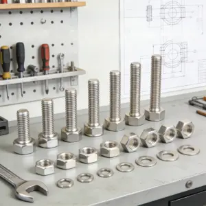 480 pieces of stainless steel hex head bolts, with nuts and washers, DIN933/8.8/A2/A4 marine grade, metric coarse thread.