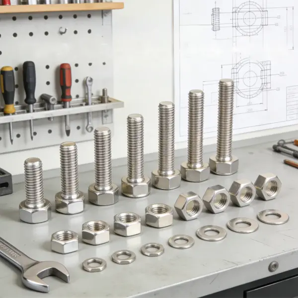 480 pieces of stainless steel hex head bolts, with nuts and washers, DIN933/8.8/A2/A4 marine grade, metric coarse thread.