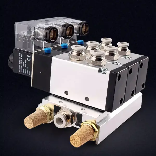 4V110-06 4V210-08 Solenoid Valve 5-way 2-position Pneumatic Air Control Valve Electric Gas Magnetic Valve Alu Body DC24V/AC220V