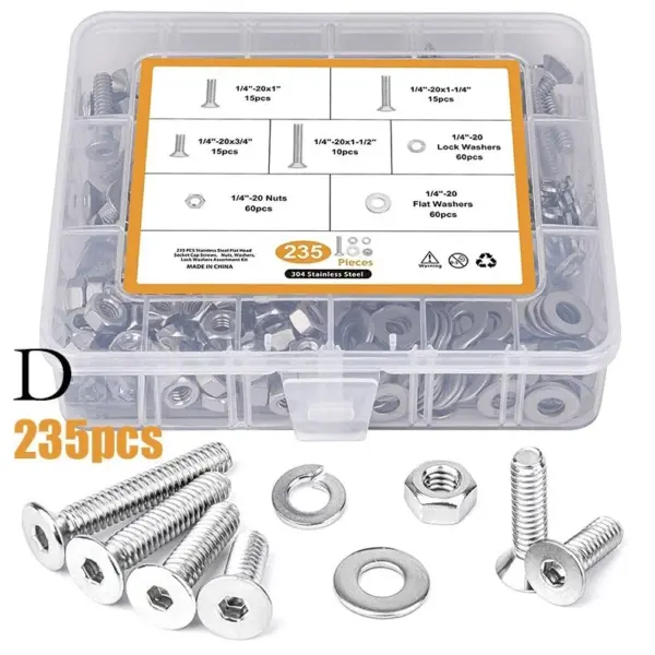 Hex Hexagon Socket Ultra Thin Flat Wafer Allen Head Screw 304 stainless steel Bolts Nuts Washers Assortment mix Kit M2 M3 M4 M5