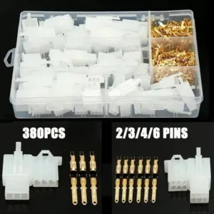 380Pcs 2.8mm plug Kit Boat Wire Connector Terminal in box Car Motorcycle Electrical 2 3 4 6 Pin Male Female Terminals Automotive
