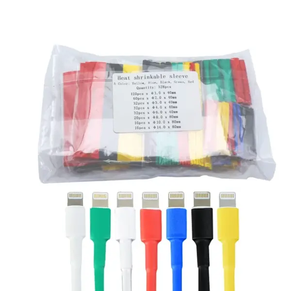 Color heat shrink tubing DIY repair tool kit, high temperature resistant, waterproof, leak proof 328 pieces