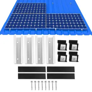 4 Sets Aluminium Mounting Rail Adjustable 30-35mm End Clamp Bracket Solar Panel Bracket Mount Kit for Flat Roof PV Mounting Rail