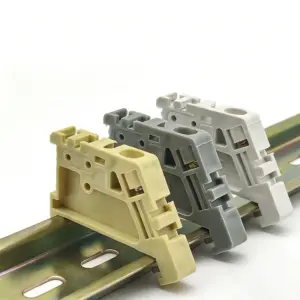 C45 35mm DIN Rail End Stopper Bracket , Screw Clamp Terminal Block End Cover, yellow, EW/35