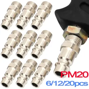 6Pcs/lot EU Pneumatic Connector For Air Hose Fittings Coupling Compressor Euro Quick Release Fitting with Male 1/4" BSP Thread